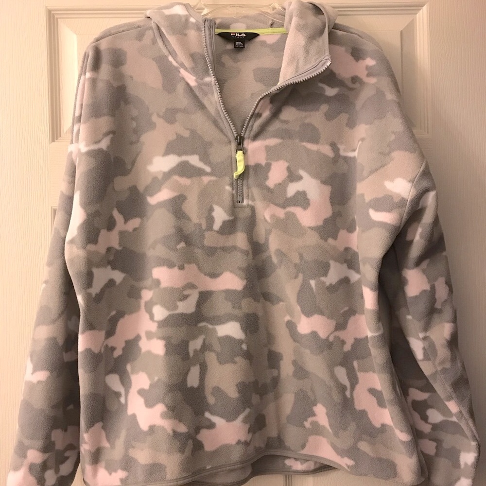 Fila Camo Fleece 1/4 Zip Up Hoodie